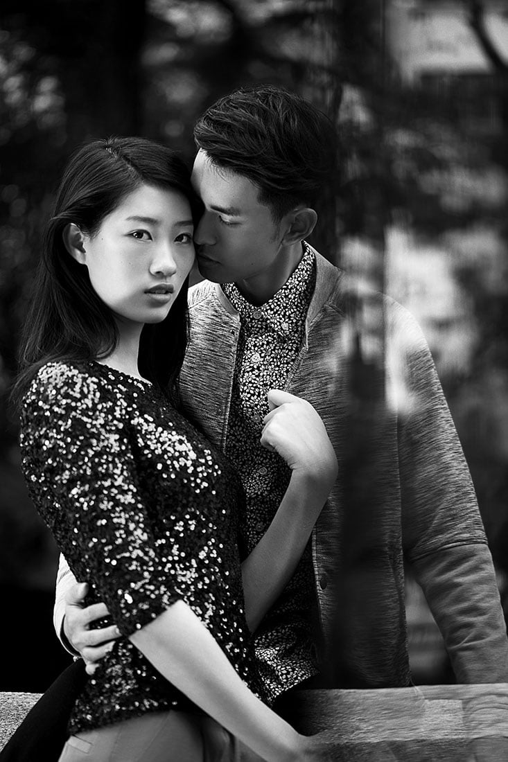 Jeremy and Xiaohe posing for a fashion lifestyle editorial. Shanghai photo studio specialized in lifestyle photography.