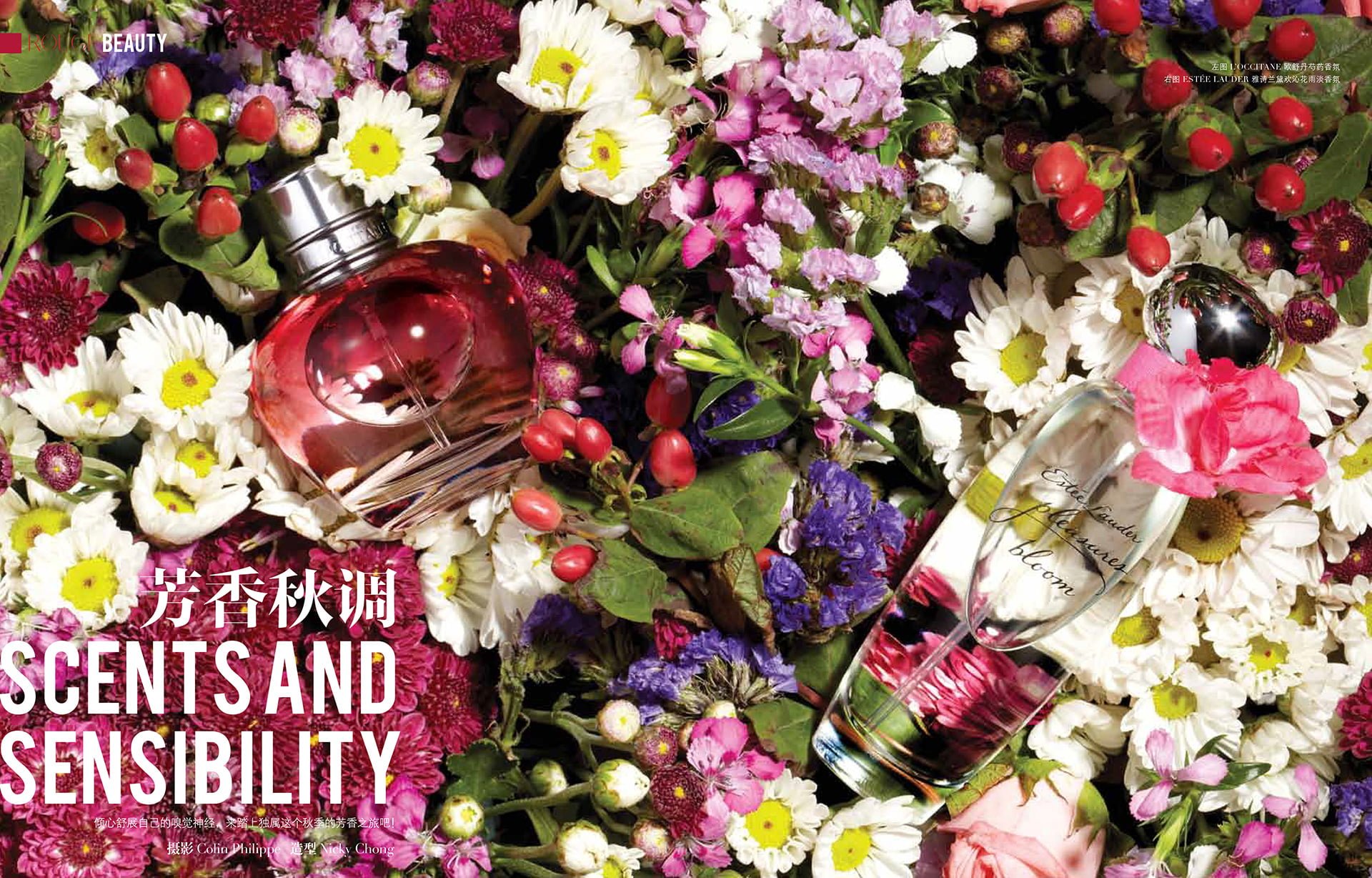 A series of editorial cosmetics and perfume still-life photography for ROUGE Magazine in Xiamen, China. Shanghai photo studio specialized in still-life photography.