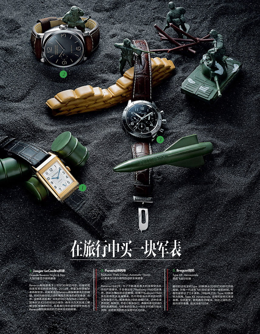 Men's watches editorial campaign for ELLE Men Magazine, for the What's New section. Still-life photography by Kore Studios, a photo studio based in Shanghai, China.